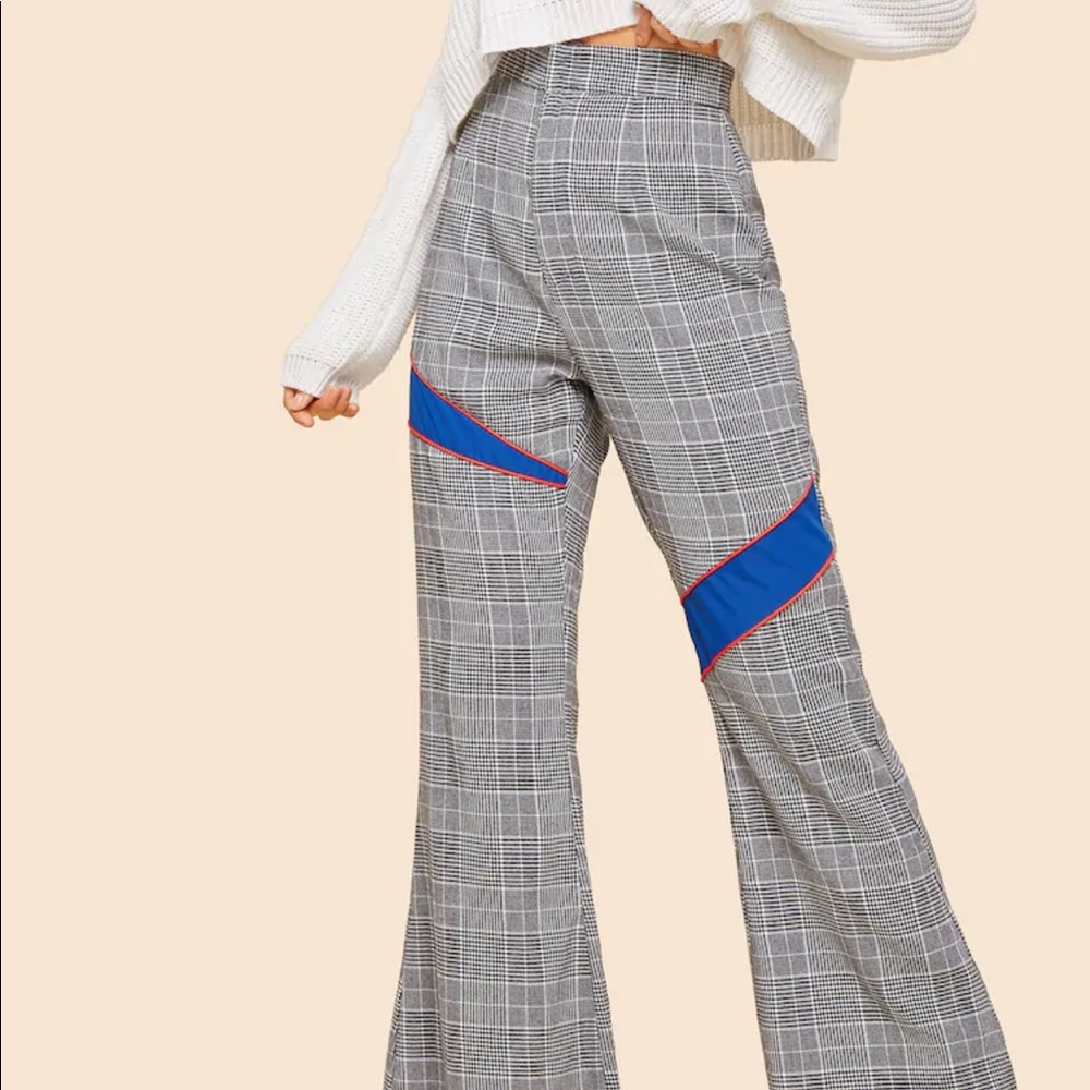 Flare Leg Plaid 90s Pants Size Small